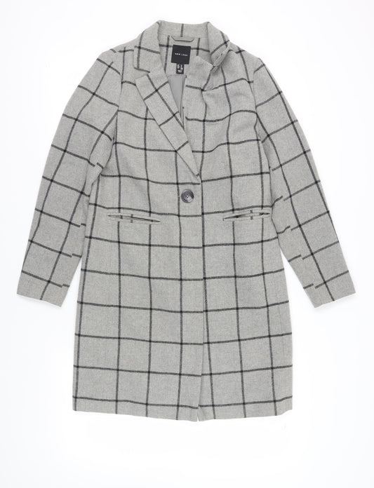 Womens UK Size 6 New Look Grey Overcoat