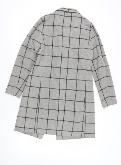 Womens UK Size 6 New Look Grey Overcoat