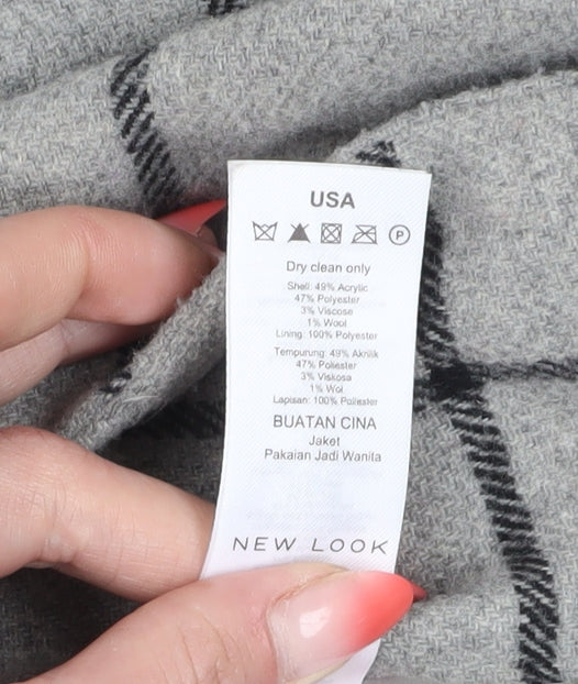 Womens UK Size 6 New Look Grey Overcoat