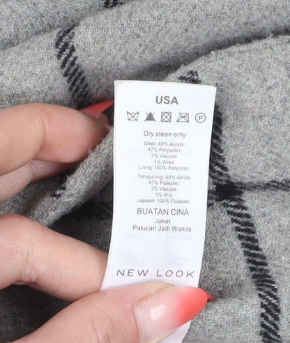 Womens UK Size 6 New Look Grey Overcoat