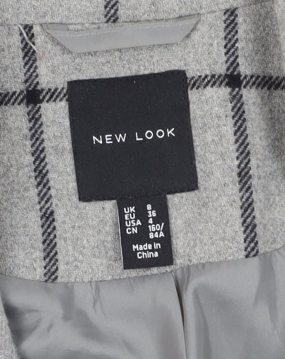 Womens UK Size 6 New Look Grey Overcoat