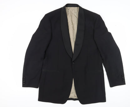 Mens UK Size 40 Marks and Spencer Regular Black Suit Tuxedo