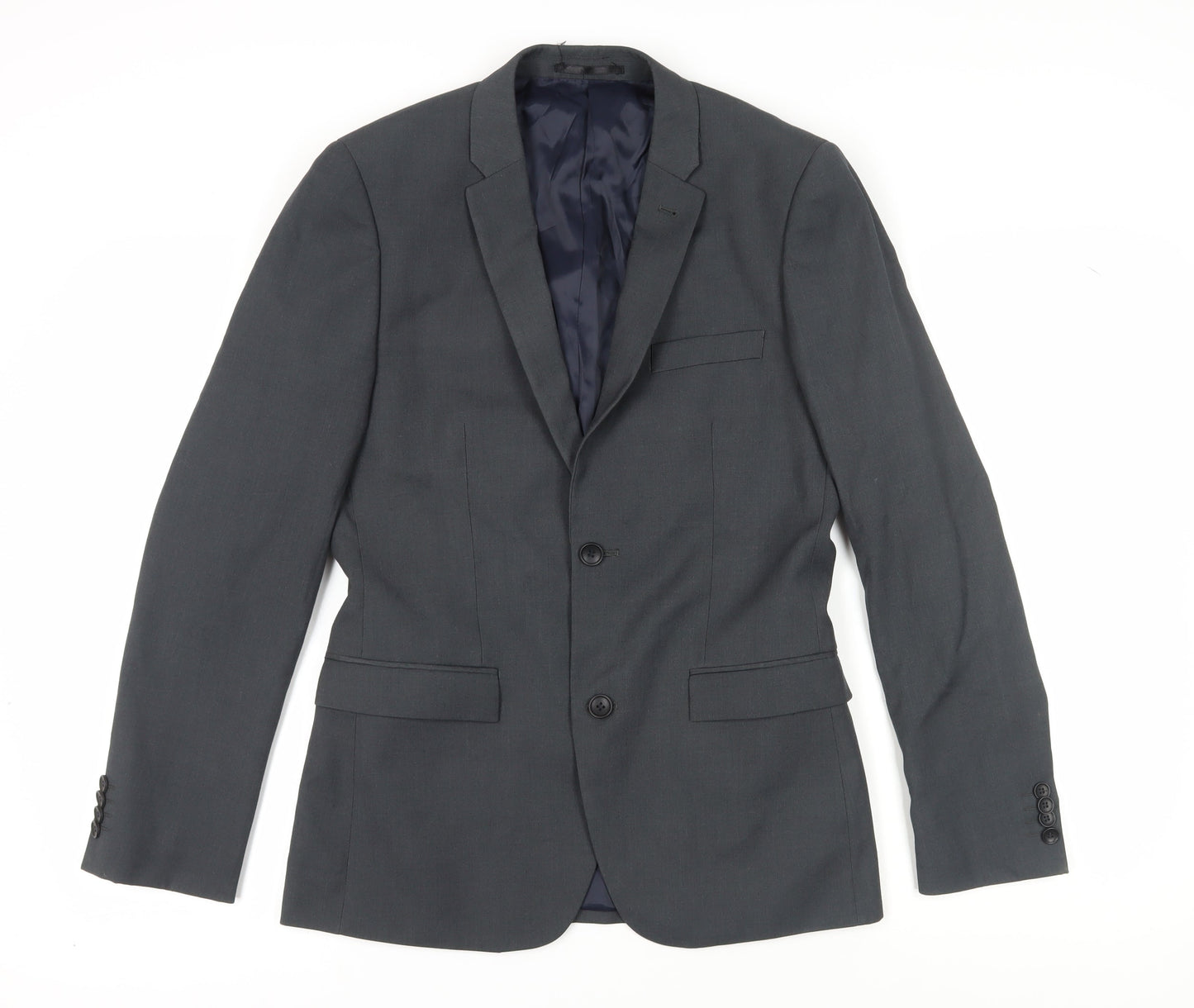Mens UK Size 36 Topman Regular Black Suit Jacket