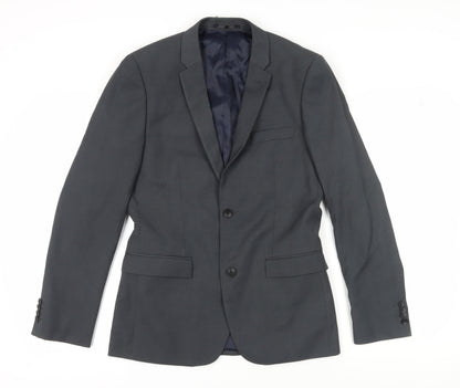 Mens UK Size 36 Topman Regular Black Suit Jacket