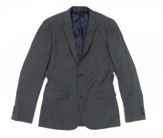 Mens UK Size 36 Topman Regular Black Suit Jacket