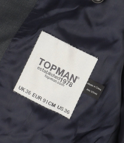 Mens UK Size 36 Topman Regular Black Suit Jacket