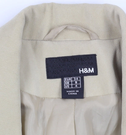 H&M Women's Beige Blazer - Size 8, Business Chic