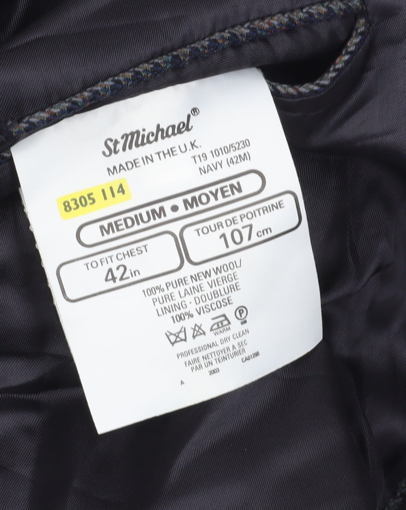 Mens UK Size 42 St Michael Regular Blue Suit Jacket