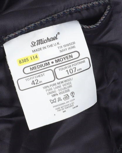Mens UK Size 42 St Michael Regular Blue Suit Jacket