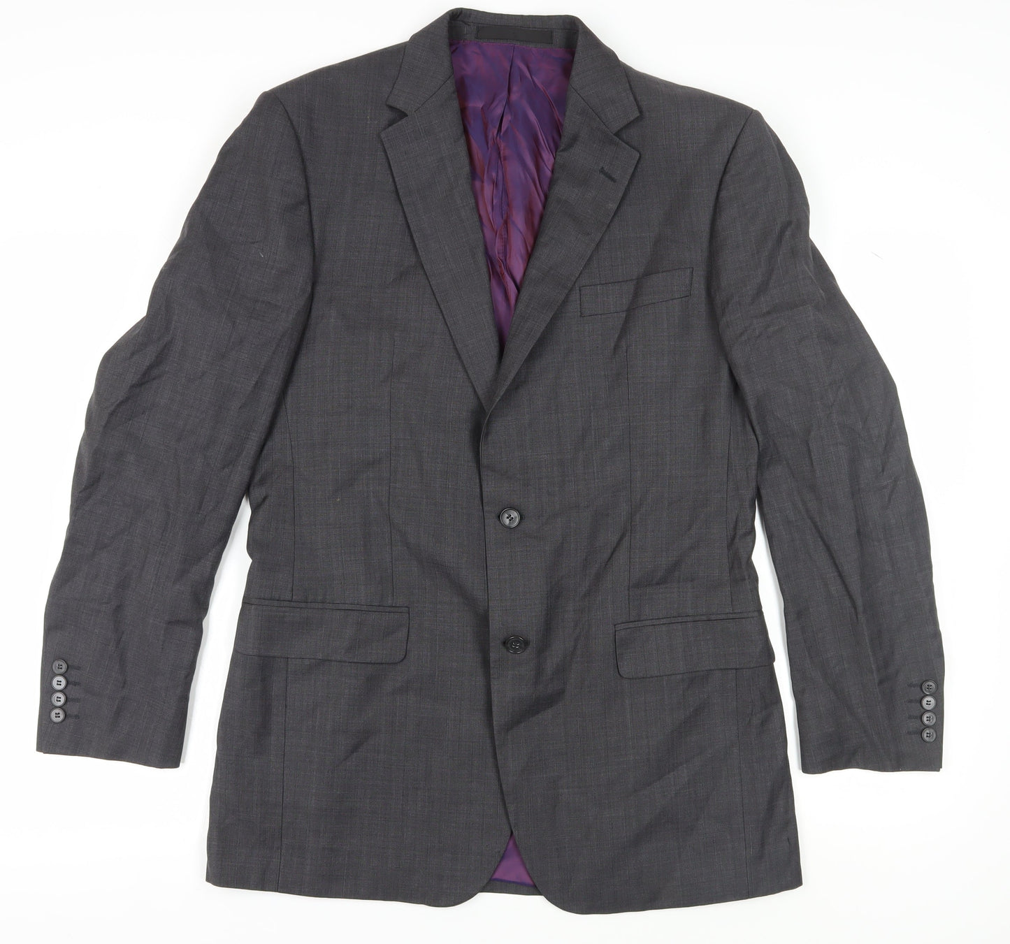 Marks and Spencer Men's Grey Blazer, Size 40L, Long Fit