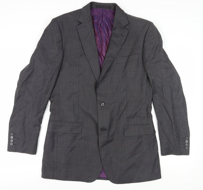 Marks and Spencer Men's Grey Blazer, Size 40L, Long Fit