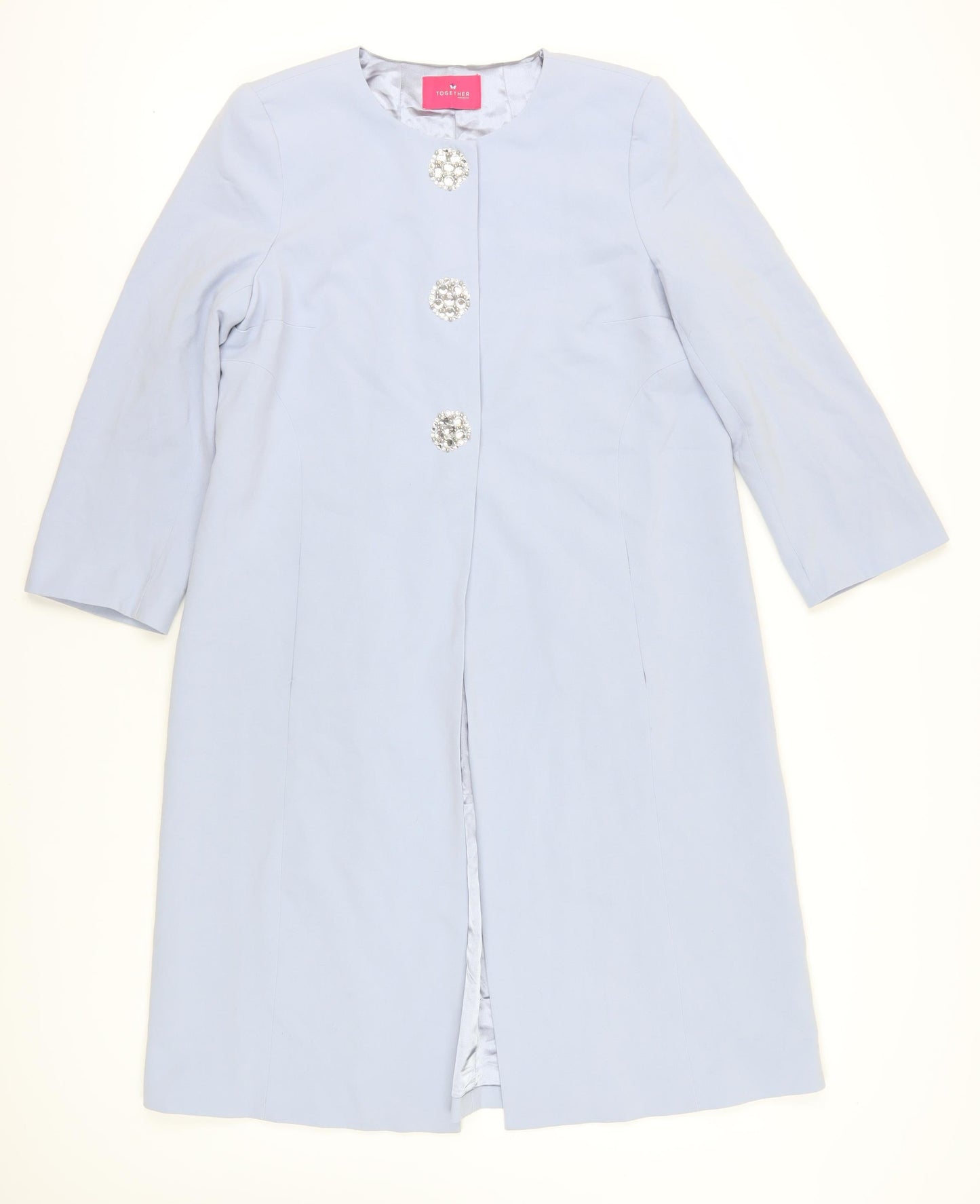 Womens UK Size 14 Together Blue Overcoat