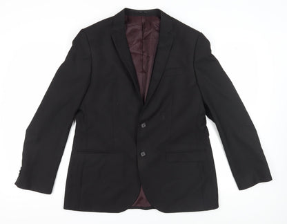 Mens UK Size 44 River Island Regular Black Suit Jacket