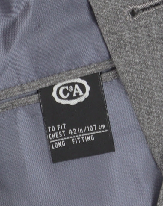 Mens UK Size 42 C&A Regular Grey Suit Jacket
