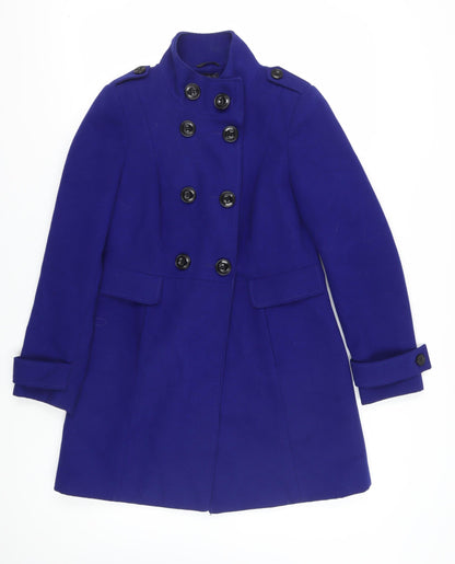 Womens UK Size 8 Marks and Spencer Blue Pea Coat