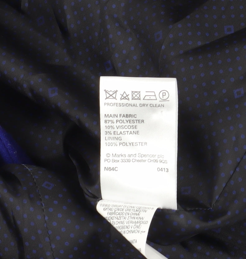 Womens UK Size 8 Marks and Spencer Blue Pea Coat