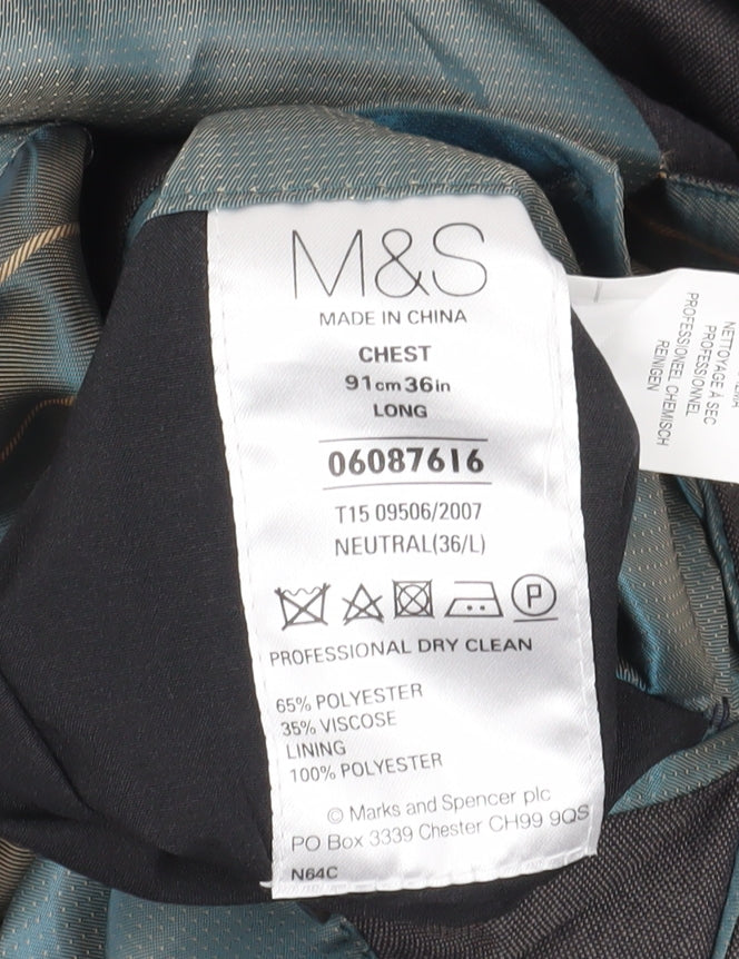Mens UK Size 36 Marks and Spencer Regular Grey Suit Jacket