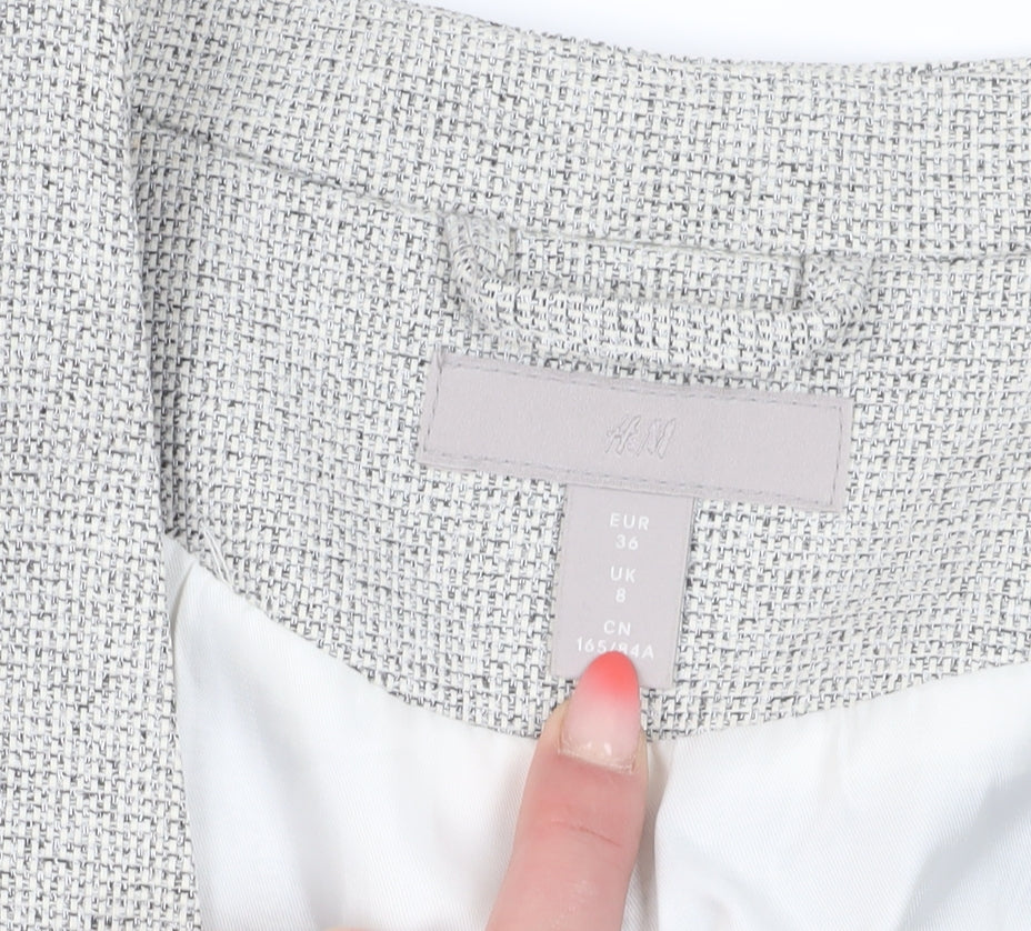H&M Grey Womens Blazer, Size 8, Regular Fit