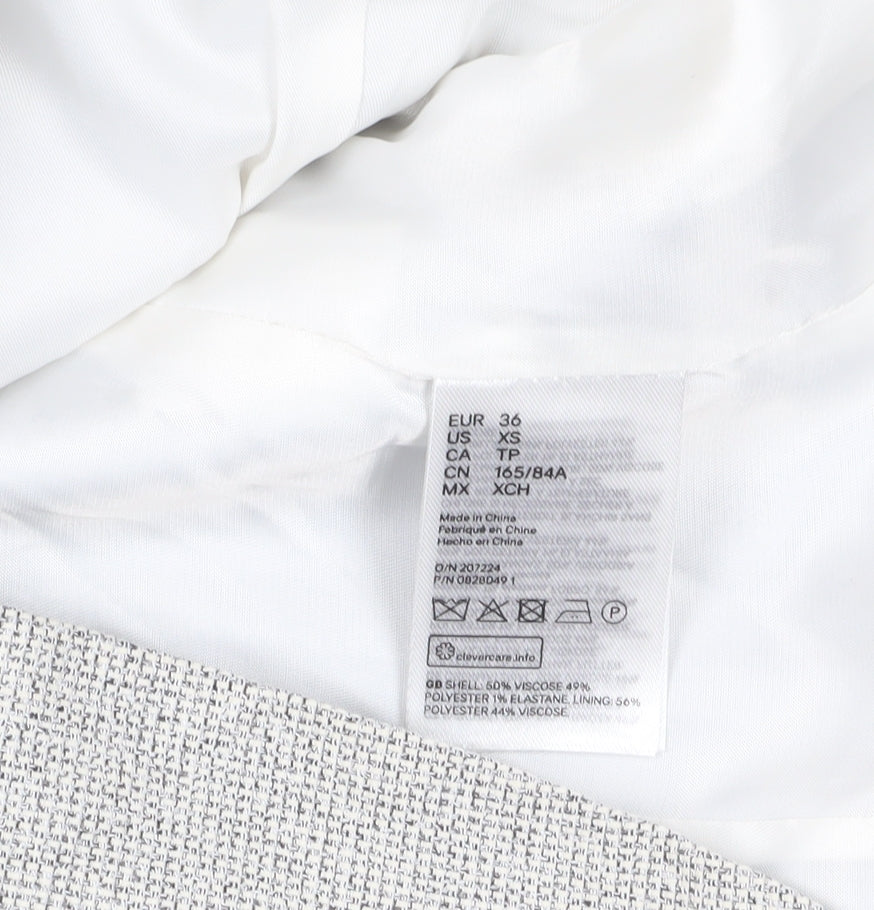 H&M Grey Womens Blazer, Size 8, Regular Fit