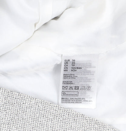 H&M Grey Womens Blazer, Size 8, Regular Fit