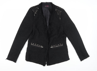 New Look Women's Black Bouclé Blazer, Size 14, Studded, Winter