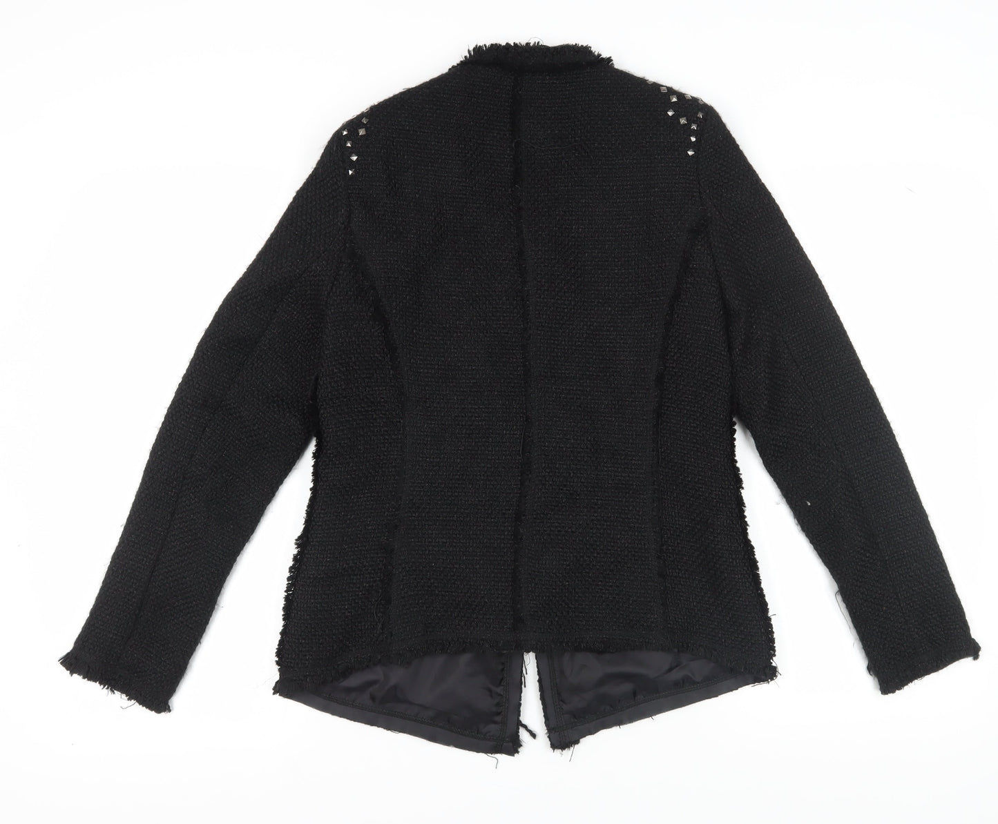 New Look Women's Black Bouclé Blazer, Size 14, Studded, Winter