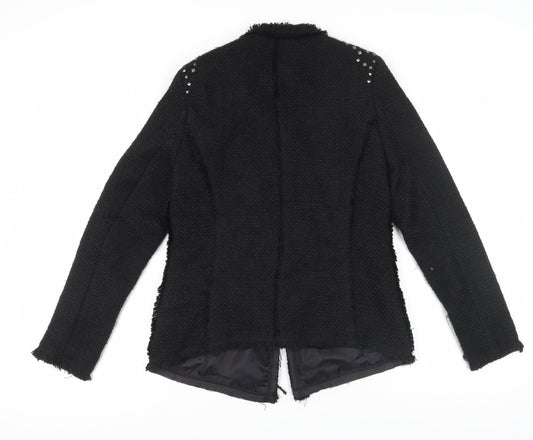 New Look Women's Black Bouclé Blazer, Size 14, Studded, Winter