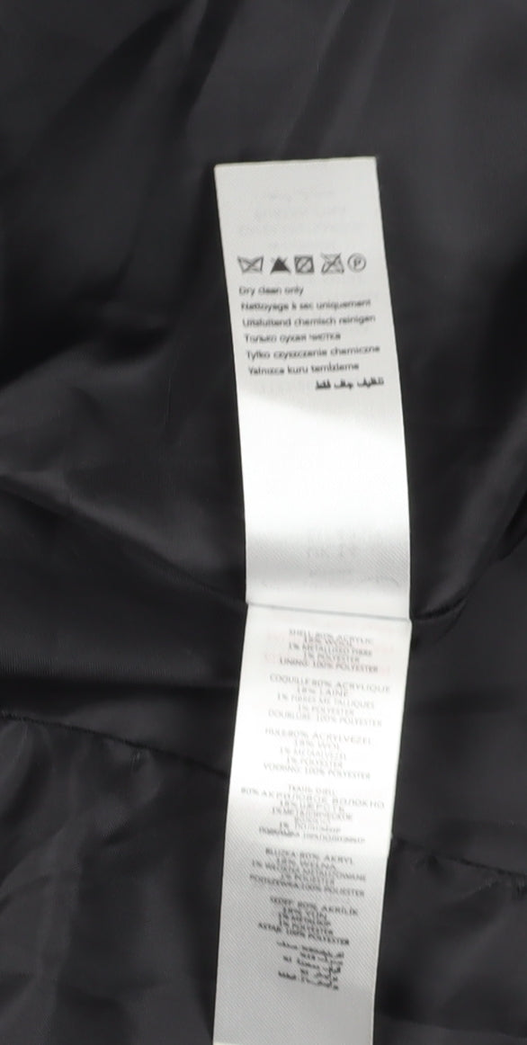 New Look Women's Black Bouclé Blazer, Size 14, Studded, Winter