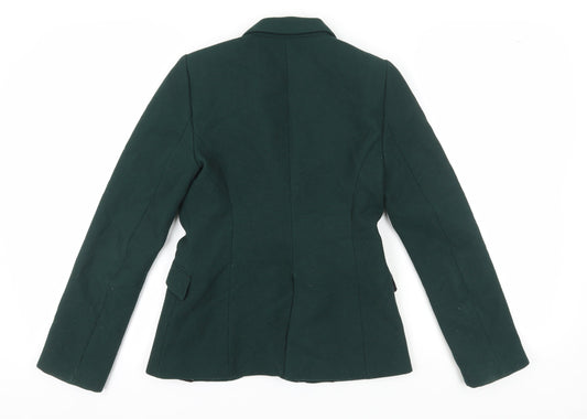 Zara Women's Green Blazer, Regular Fit, 3, Business