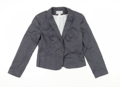 H&M Women's Black Suit Jacket, Size 12, Elegant Style