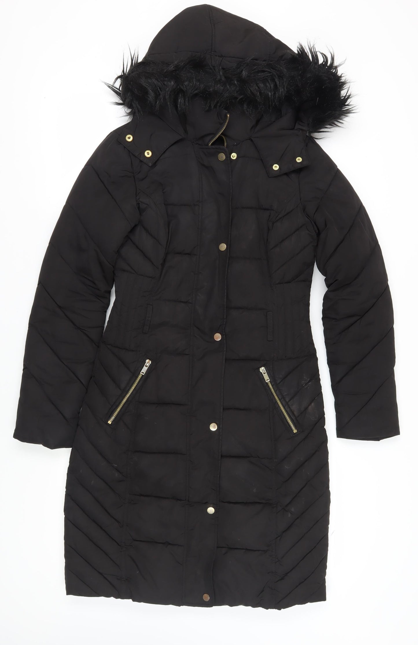 Womens UK Size XS Oasis Black Puffer Jacket