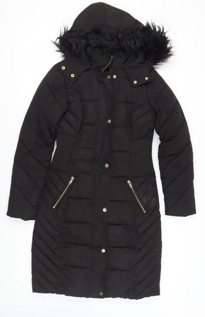 Womens UK Size XS Oasis Black Puffer Jacket