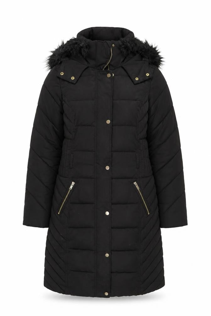 Womens UK Size XS Oasis Black Puffer Jacket