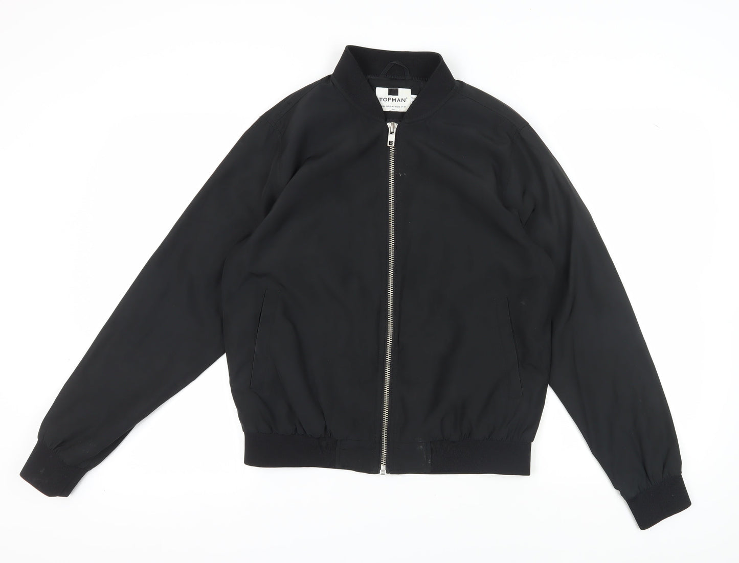 Mens UK Size M Topman Black Bomber Jacket