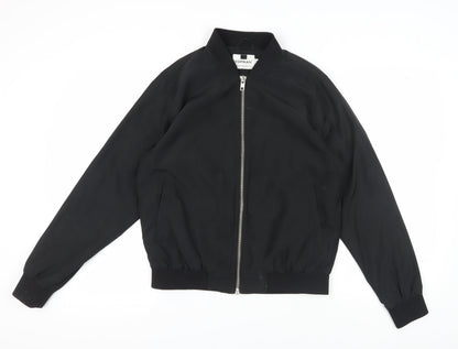 Mens UK Size M Topman Black Bomber Jacket