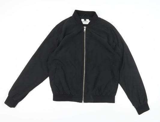 Mens UK Size M Topman Black Bomber Jacket