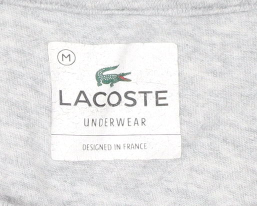 Lacoste Men's Grey Cotton Short Sleeve T-Shirt M