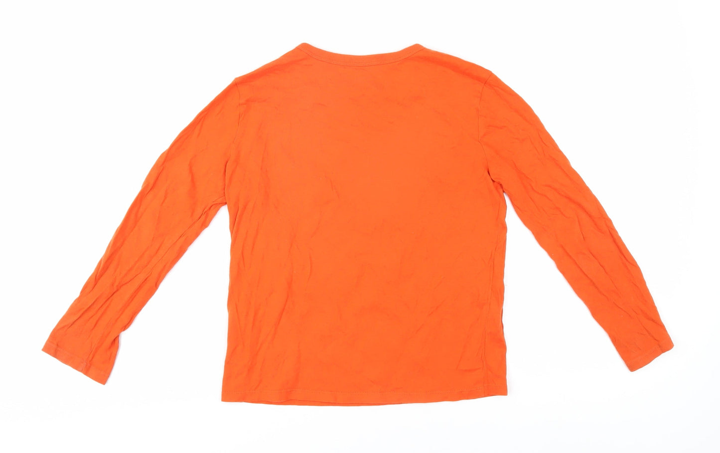 GAP Boys Orange Dinosaur T-Shirt, Size 8-9, Long Sleeve, Cotton