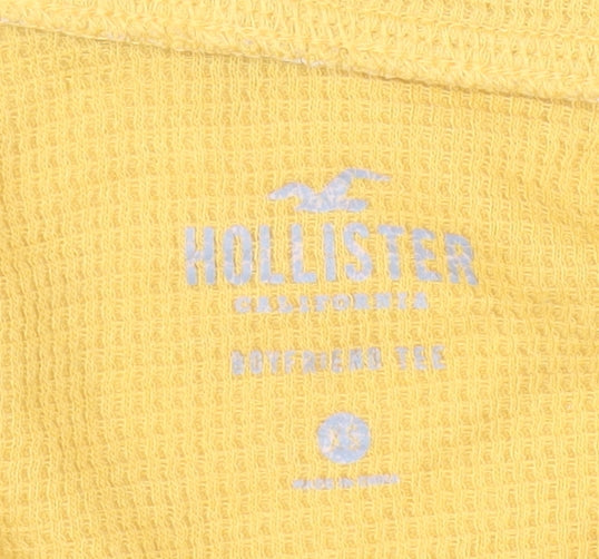 Hollister Women's Yellow Pullover Sweatshirt, Size L, 1/4 Zip