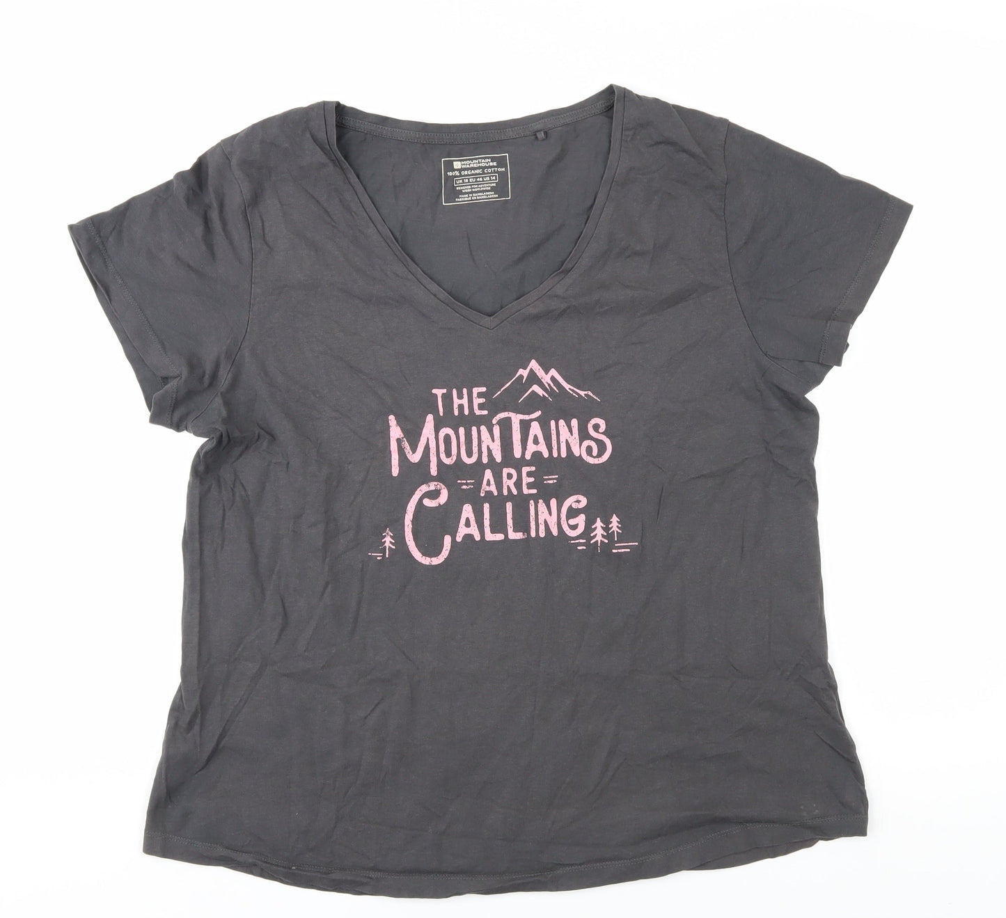 Mountain Warehouse Women's Black V-Neck T-Shirt Size 18