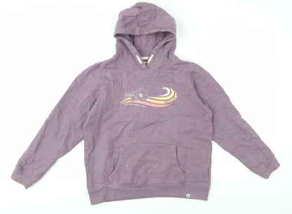 Animal Girls Purple Pullover Hoodie Size 13 Years Graphic Print
