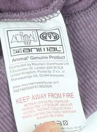 Animal Girls Purple Pullover Hoodie Size 13 Years Graphic Print