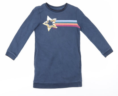 FatFace Girls Blue Star Sequin Jumper 8-9 Years