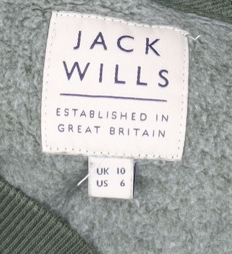 Jack Wills Women's Green Crew Neck T-Shirt Size 10