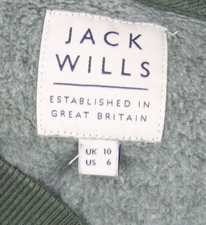 Jack Wills Women's Green Crew Neck T-Shirt Size 10