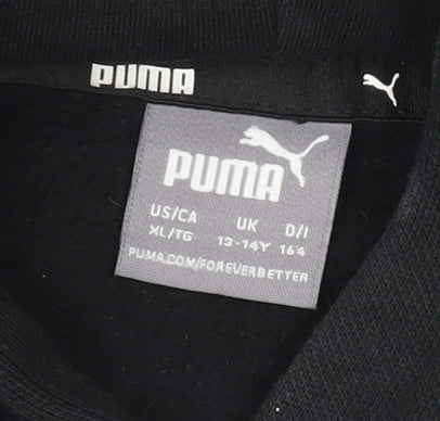 Puma Boys Black XL Hoodie with Logo - Casual Comfort