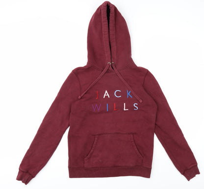 Womens UK Size 6 Jack Wills Red Pullover Hoodie