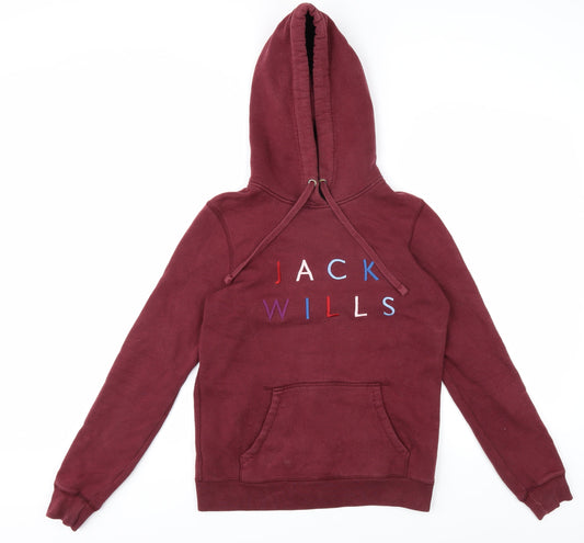 Womens UK Size 6 Jack Wills Red Pullover Hoodie
