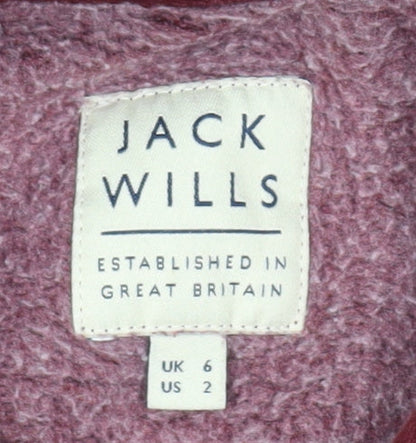 Womens UK Size 6 Jack Wills Red Pullover Hoodie