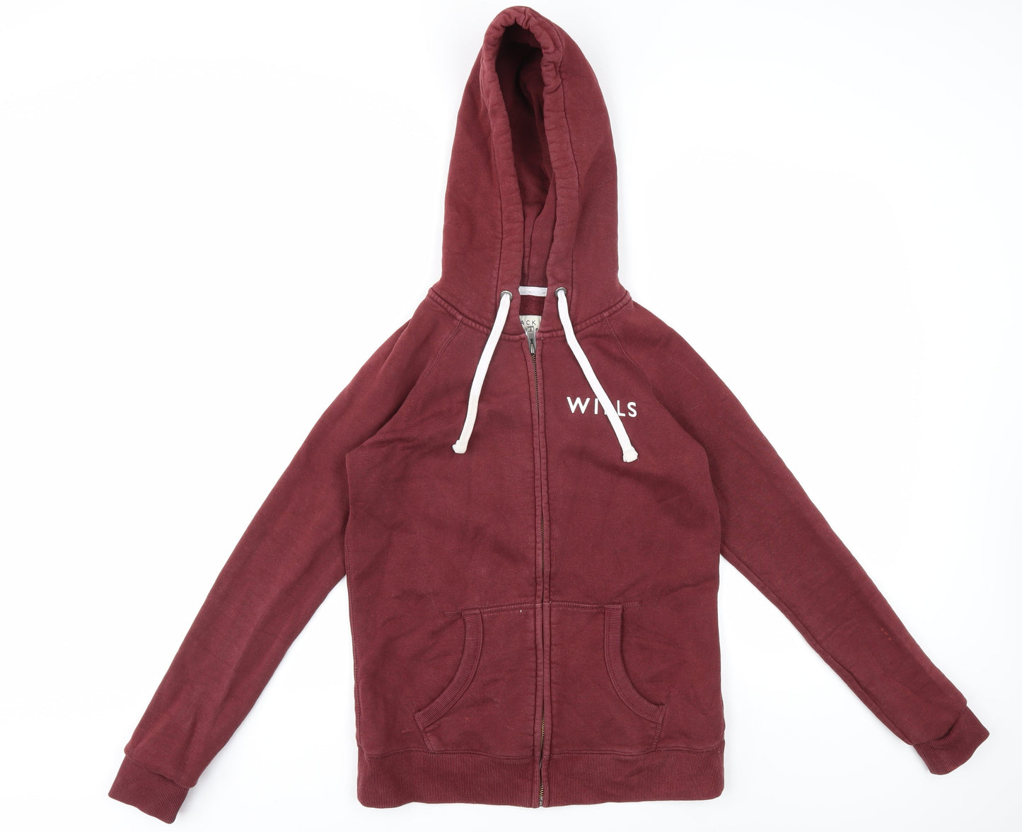 Womens UK Size 10 Jack Wills Red Full Zip Hoodie
